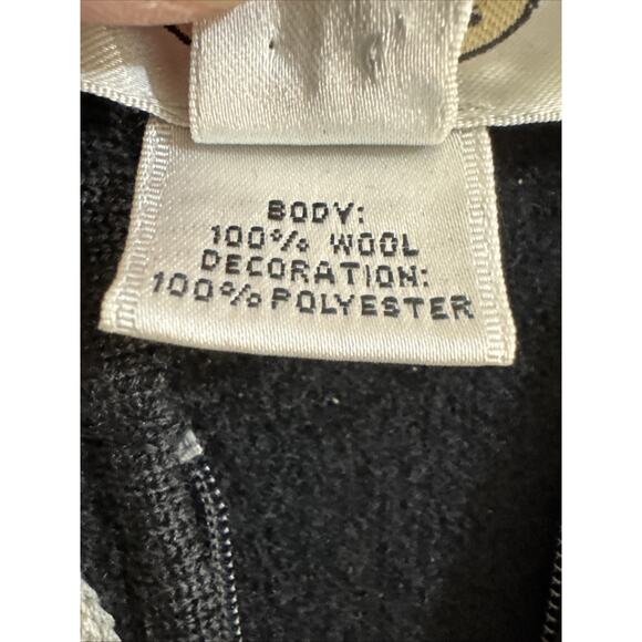 Talbots Wool Jacket XL Black Ivory Brading Full Zip Long Sleeve Womens - Picture 6 of 7